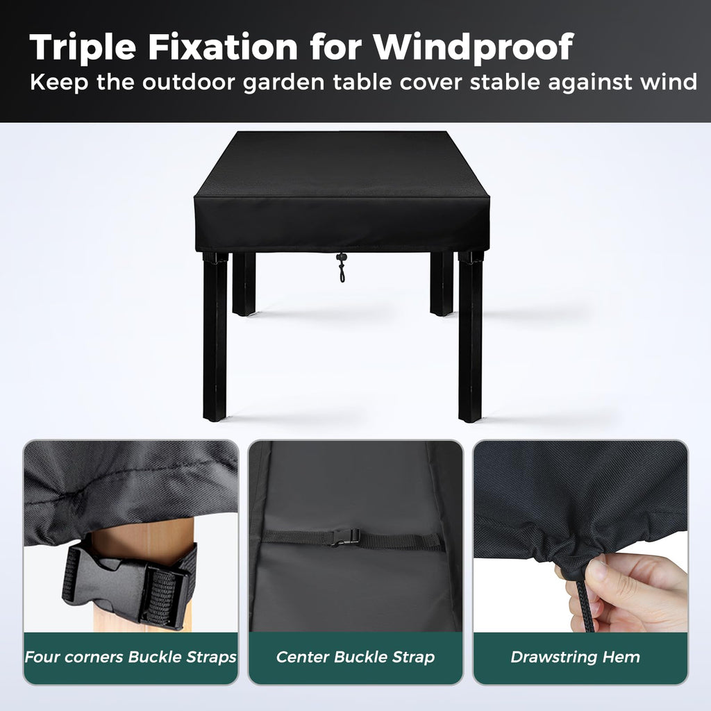 Outdoor Table Covers Waterproof Square 36x36x6in, Black