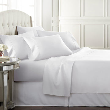 Bed Sheet Set Queen for Hot Sleepers, Hotel Premium Sheets with 4 Pillowcases, Lightweight Brushed Microfiber Deep