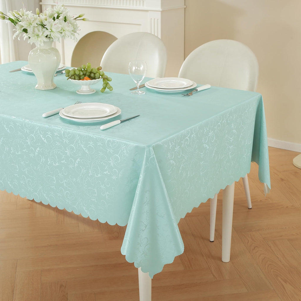 Waterproof Heavy Duty Vinyl Tablecloths, Lake Blue, 54"x54"