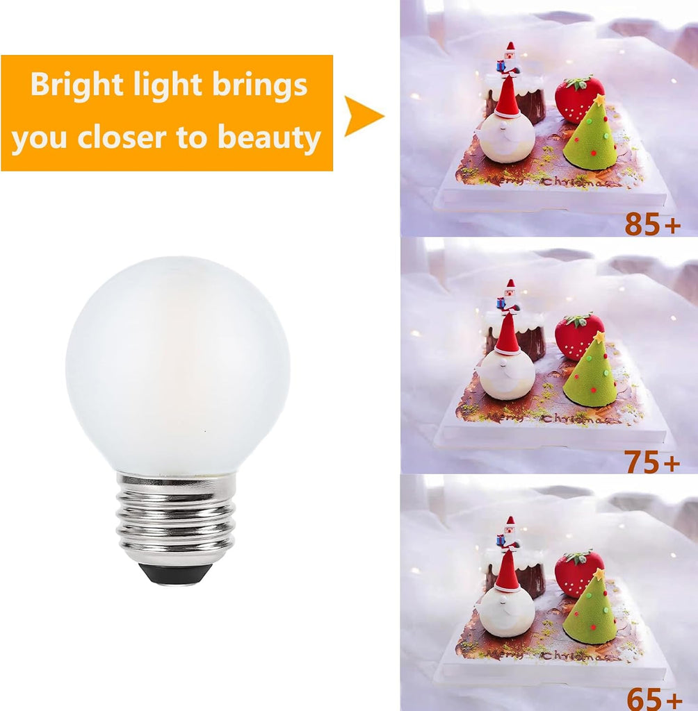 E26 LED Bulb 40 Watt Dimmable G16.5 Frosted Globe Light Bulbs