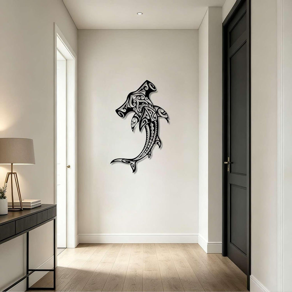 Tribal Hammerhead Shark Metal Wall Art WallArt Decor Metal Outdoor Decor Metal Signs Modern Abstract Artwork Stunning