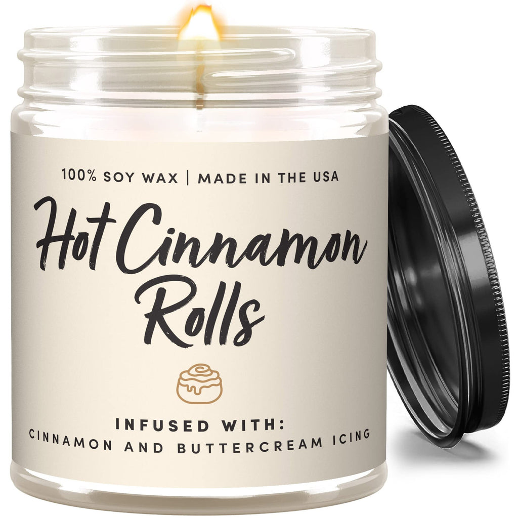 Cinnamon Roll Candle, 9 oz Soy Jar, Buttercream Bakery Scent