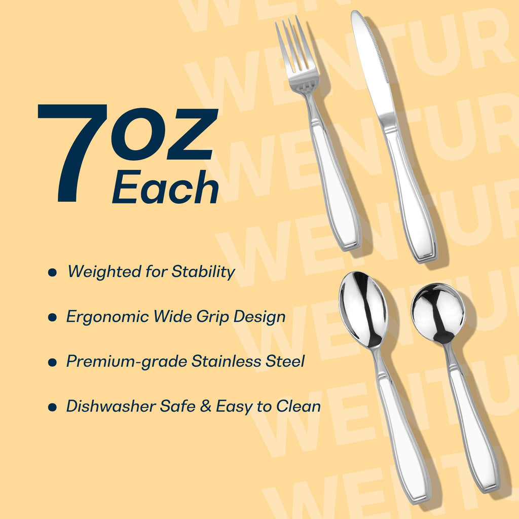 Weighted Utensils for Hand Tremors and Parkinsons Weighted Silverware 4PCS