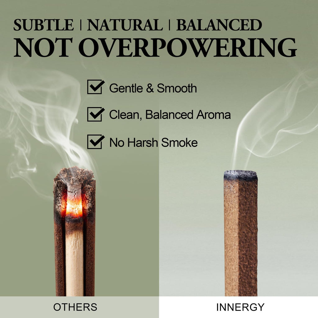 Innergy White Sage Square Incense Sticks, No Bamboo Core, Gift Set - Set of 20