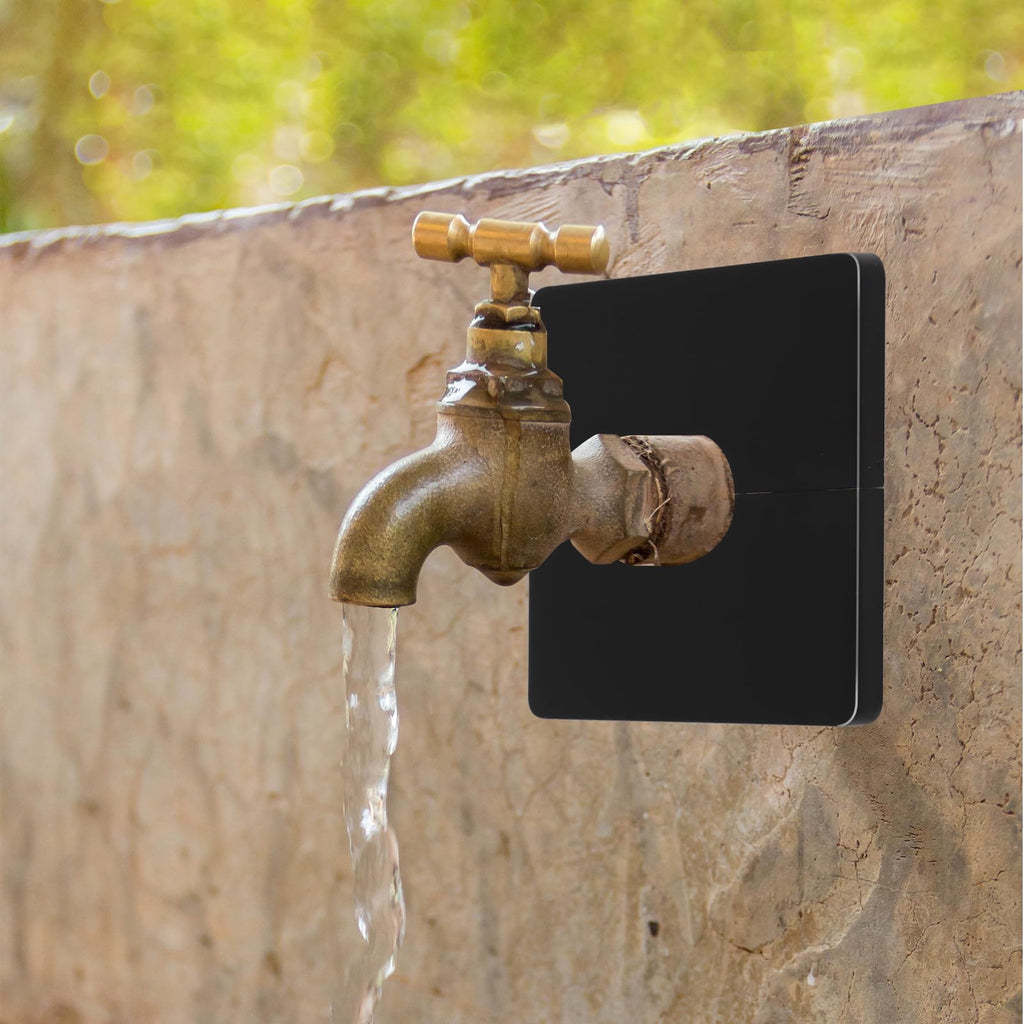2PCS Shower Arm Flange, Plastic Square Escutcheon Plate Black Plates Self-Adhesive Plumbing Cover Plates for Covering