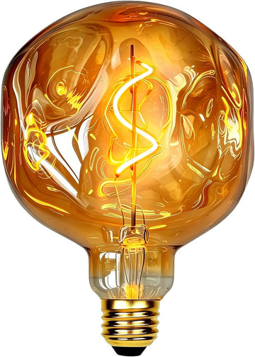 G40 LED Edison Bulb 4W 25W Equivalent, Dimmable E26, 110-130V 2000K Warm Amber, 200LM Vintage Industrial Decorative