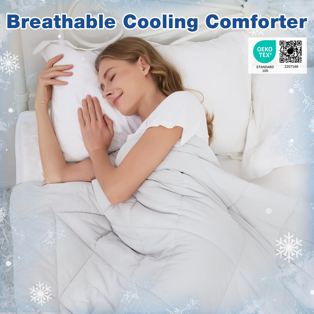 Cooling Blanket for Hot Sleepers, Cooling Comforter King Size, Breathable Lightweight Double-Sided Summer Blanket