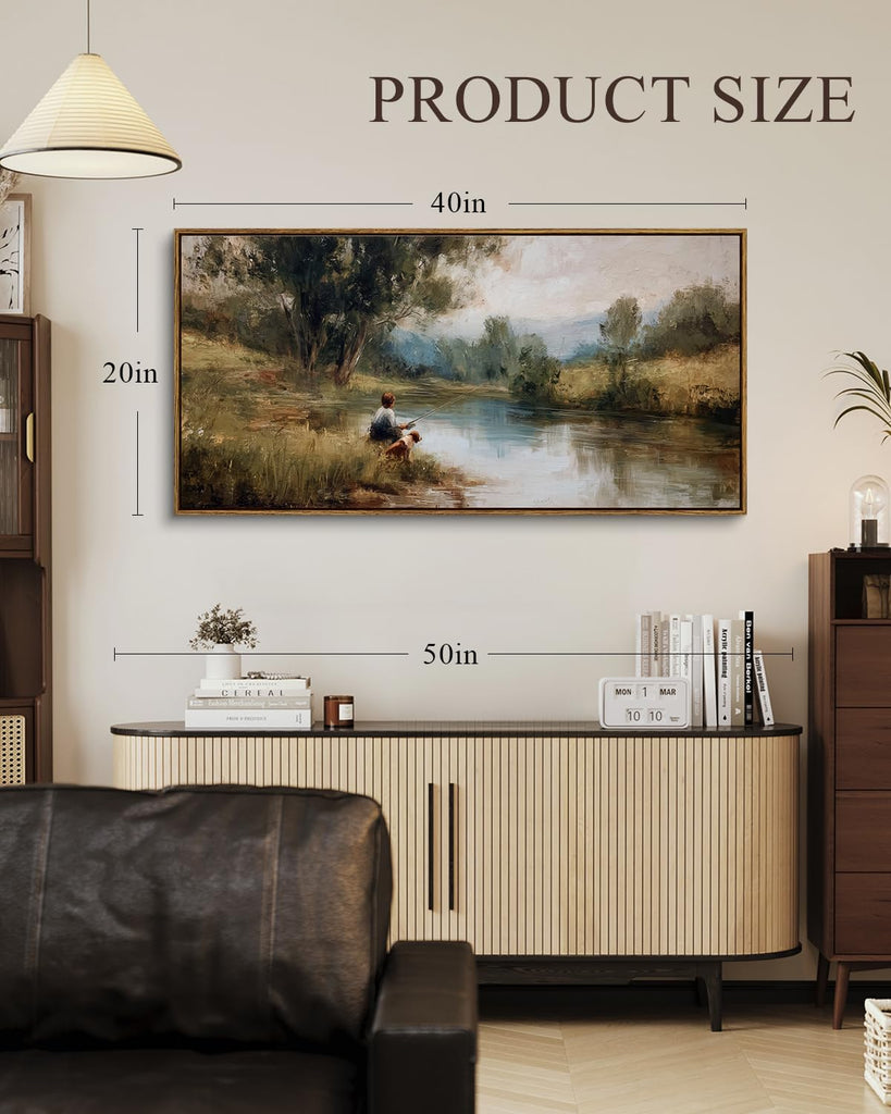 Large Landscape Wall Art, Nature Farmhouse Paintings Arts 20×40 in