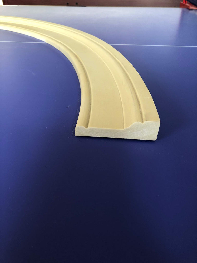 97 Adams: Flexible Casing Molding: 1-1/16" Thick x 3-7/16" Wide - PRE Curved to fit Specific Half Round Arches: 34"