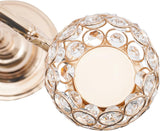 Gold Centerpieces for Table, 5 Arm Crystal Candelabra Holder with Pendant, 4 Candle Slots & 1 Flower Vase, Table