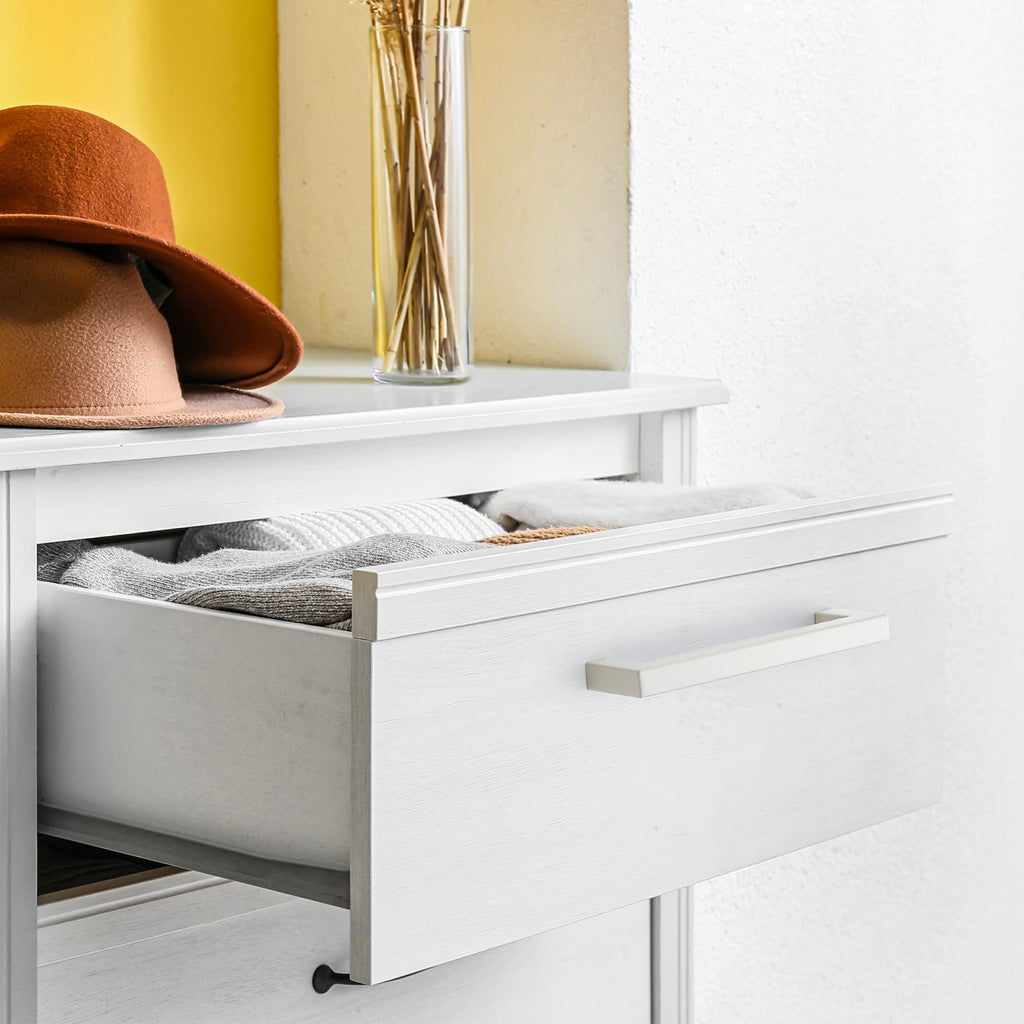 White Square Cabinet Handles Drawer Pulls,5 Inch,25 Pack