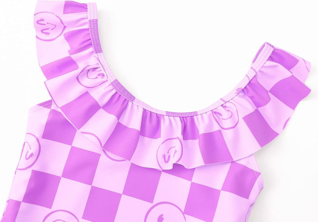 Toddler Girls One Piece Swimsuit Adjustable Straps