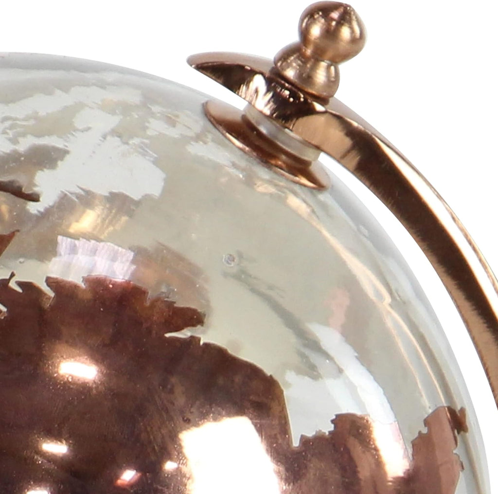 Aluminum Globe with Tiered Base, 9" x 8" x 13", Copper