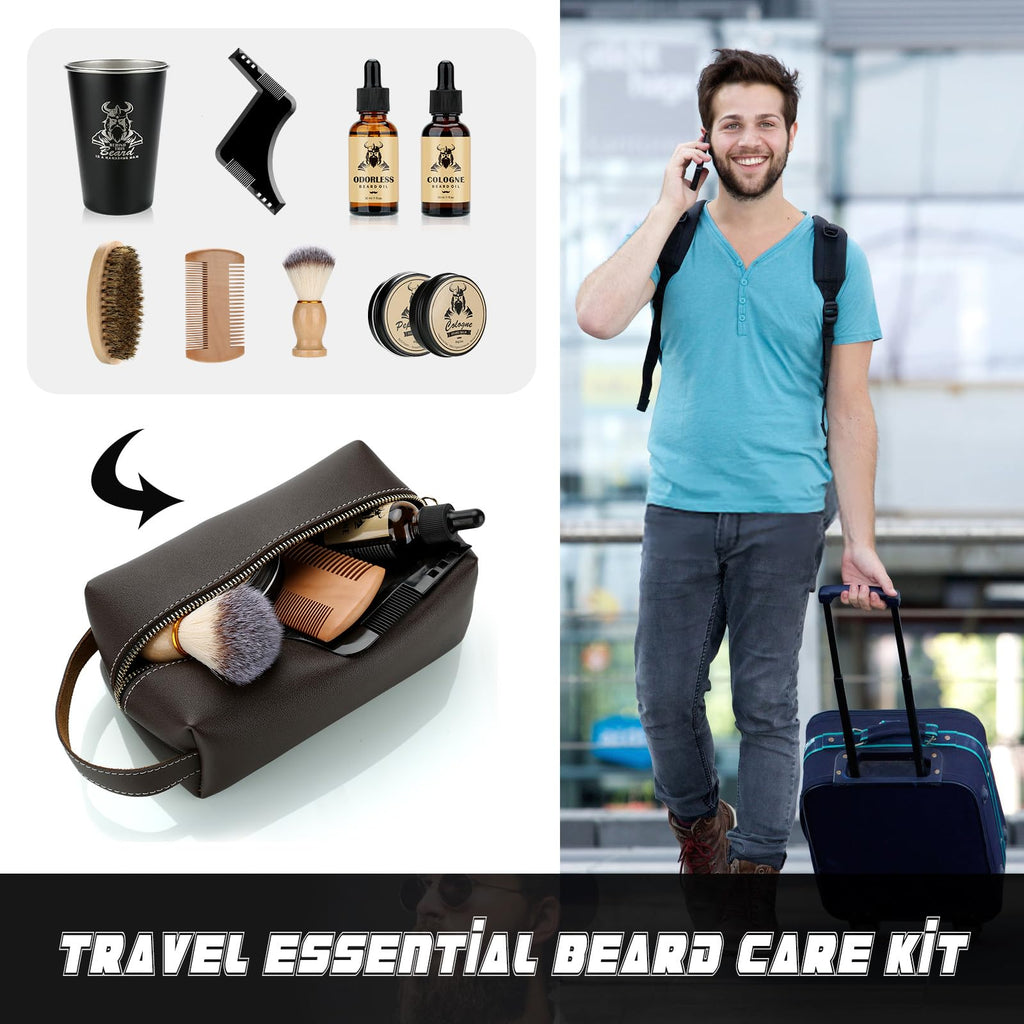 Beard Kit for Men 10 Pcs Christmas Stocking Stuffers Gifts Set for Him Dad