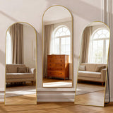 Arched Full Length Mirror, 71"x26"Large Floor Mirrors, for Wall Door Bedroom Bathroom Living Room (Gold)