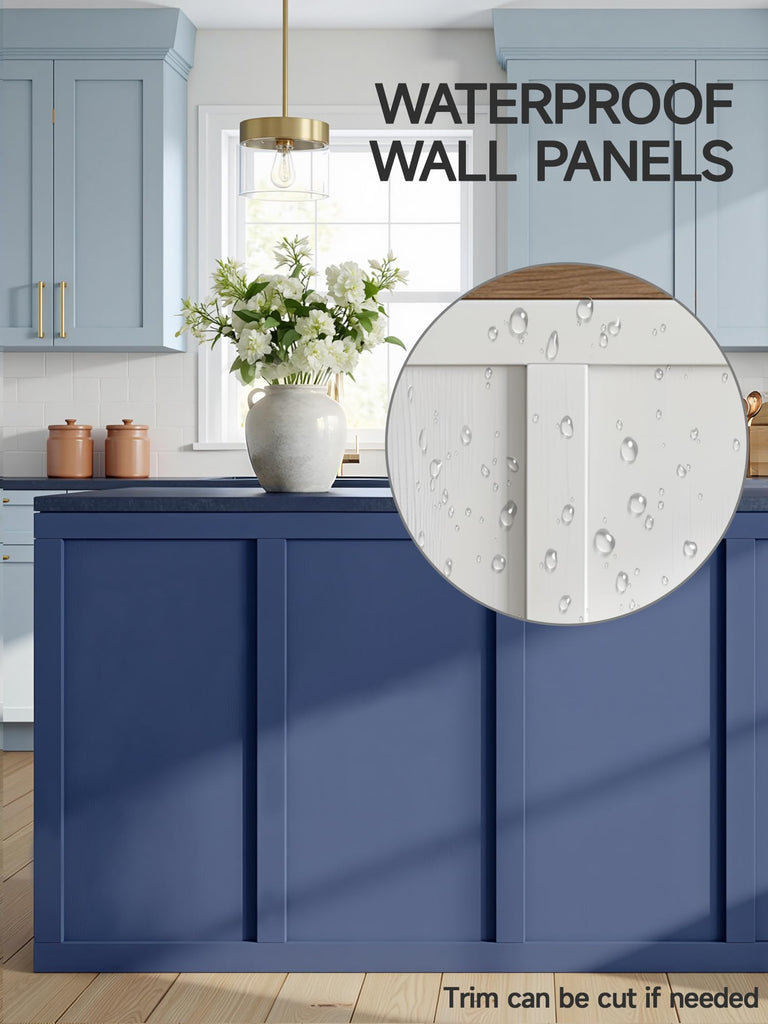 Board and Batten Wainscoting Panels, Paintable, 94" x 54", White