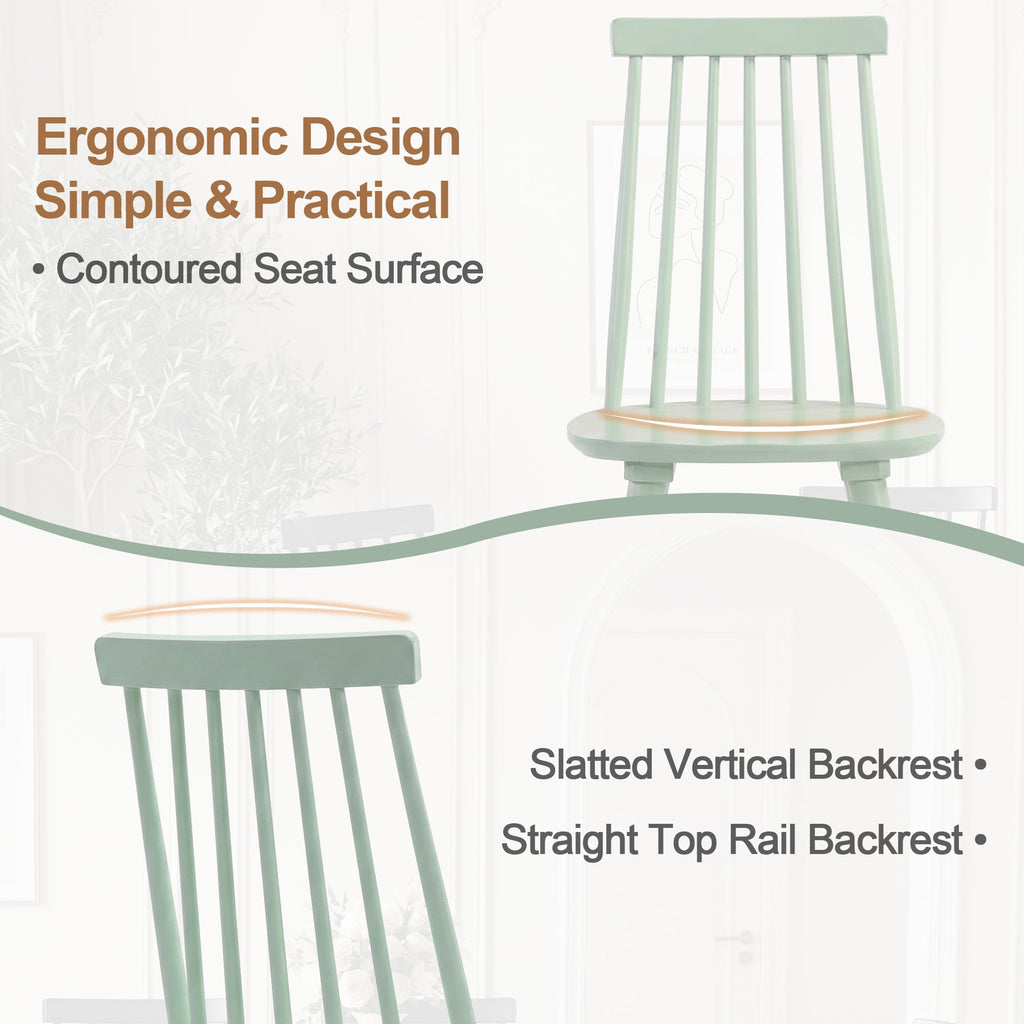 Wood Dining Chairs Set of 6, Mint