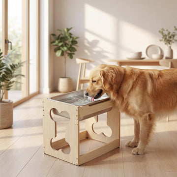 2.2 Gal Elevated Dog Water Bowl for Large Dogs, Raised Dog Bowl Stand with Stainless Steel Bowls, Heights Adjustable