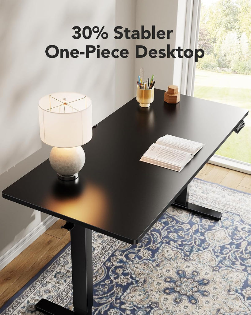Electric Standing Desk, Whole Piece Desktop, Adjustable Height Computer Desk, 4 Height Memory Settings, Sit Stand Up