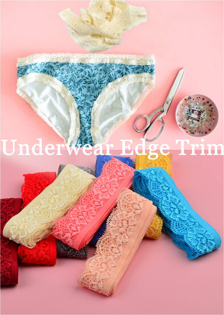 20 Yards 1inch Wide Stretchy Lace Trim 1inch Wide Embroidered Floral Lace Fabric Scalloped Edge Ribbon for Bra