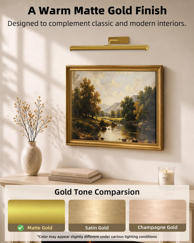 16'' Picture Light for Wall, 6000mAh Rechargeable Battery Art Light
