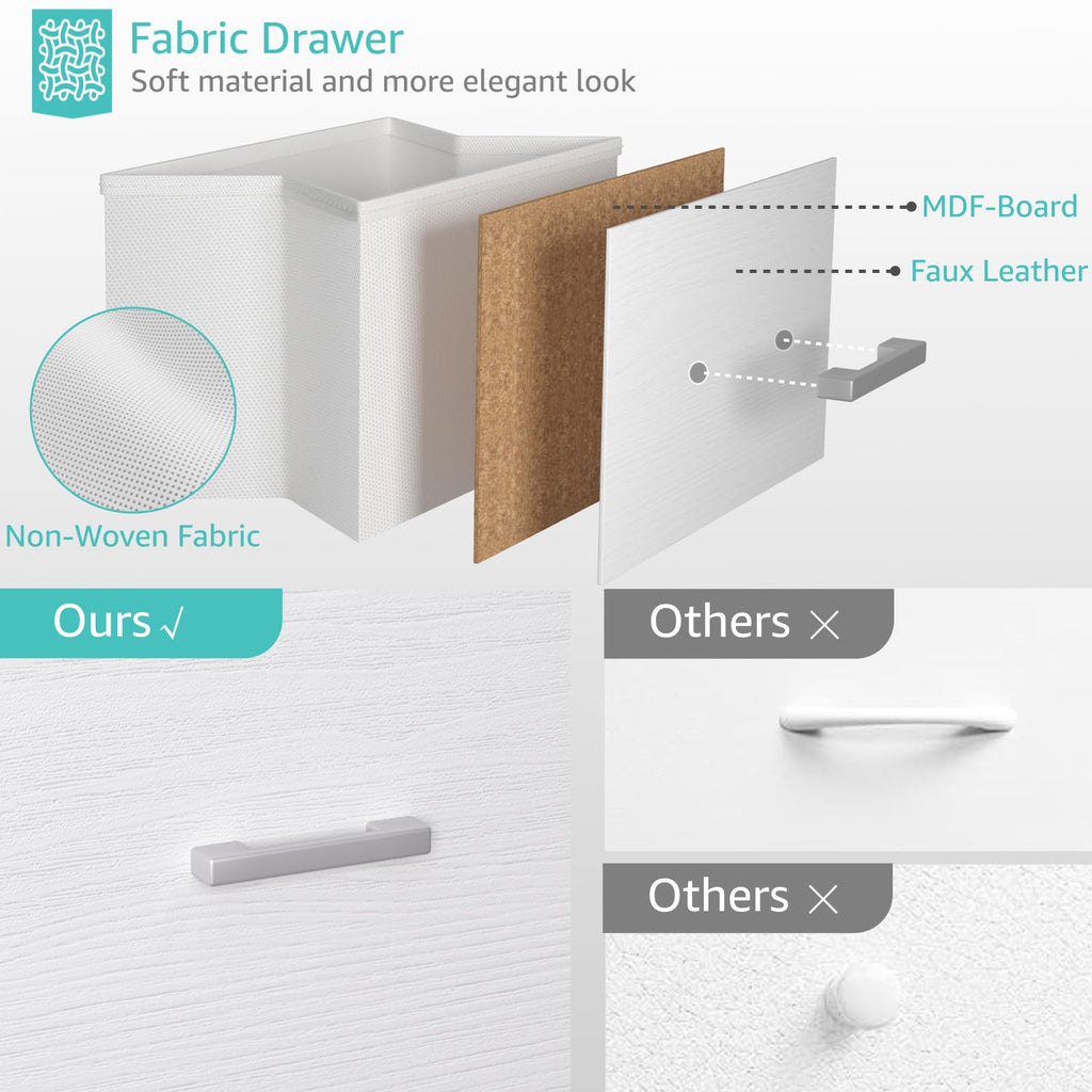 Stackable Storage Drawers Closet Organizers and Storage Fabric White 2 Drawer Dresser 2 Packs Modern