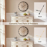 Vantic Farmhouse 24 Inch Extra Large Decorative Wall Clock with Metal Circle