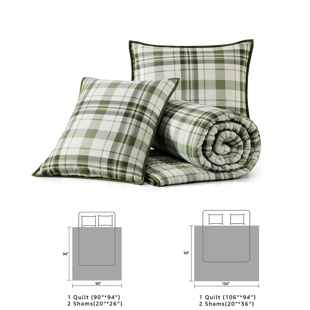 Quilt-Lightweight Bedspread Plaid Quilt Quilt Bedding Set