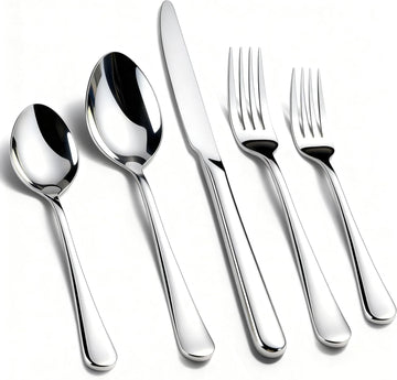 40 Pack Silverware Set for 8, Food-Grade Stainless Steel Flatware Set