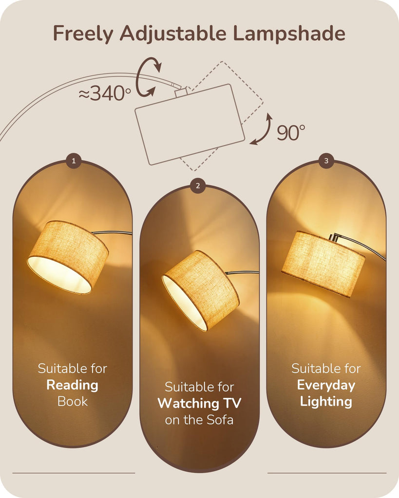 Bronze Modern Floor Lamp with Remote, 78.3" Tall Arc Standing Lamp
