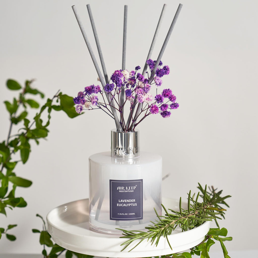 Reed Diffuser Set/Lavender Eucalyptus/6.76 fl oz(200ml)/1 Pack/Home & Office Decor Aromatherapy Diffuser Oil Gift Set