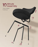 Boucle Dining Chairs Set of 2, Upholstered Kitchen Dining Room Chairs with Curved Backrest and Steel Frame