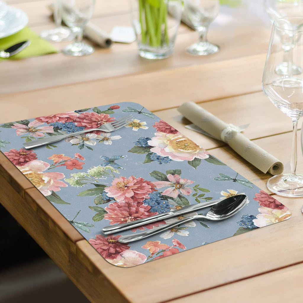 Spring Meadow Floral Reversible Easy Care Placemat 4 Pack - Set of 4