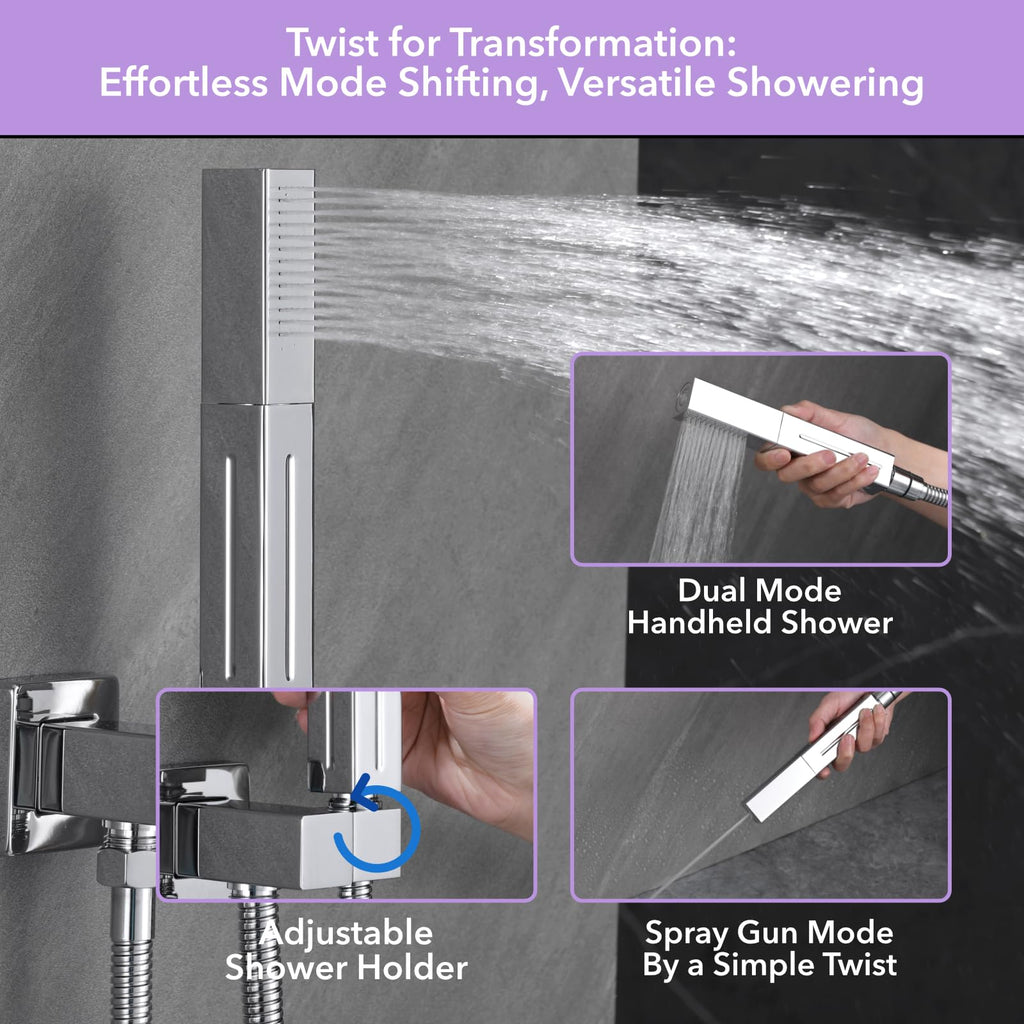 Shower Faucet Set Chrome Modern Shower System
