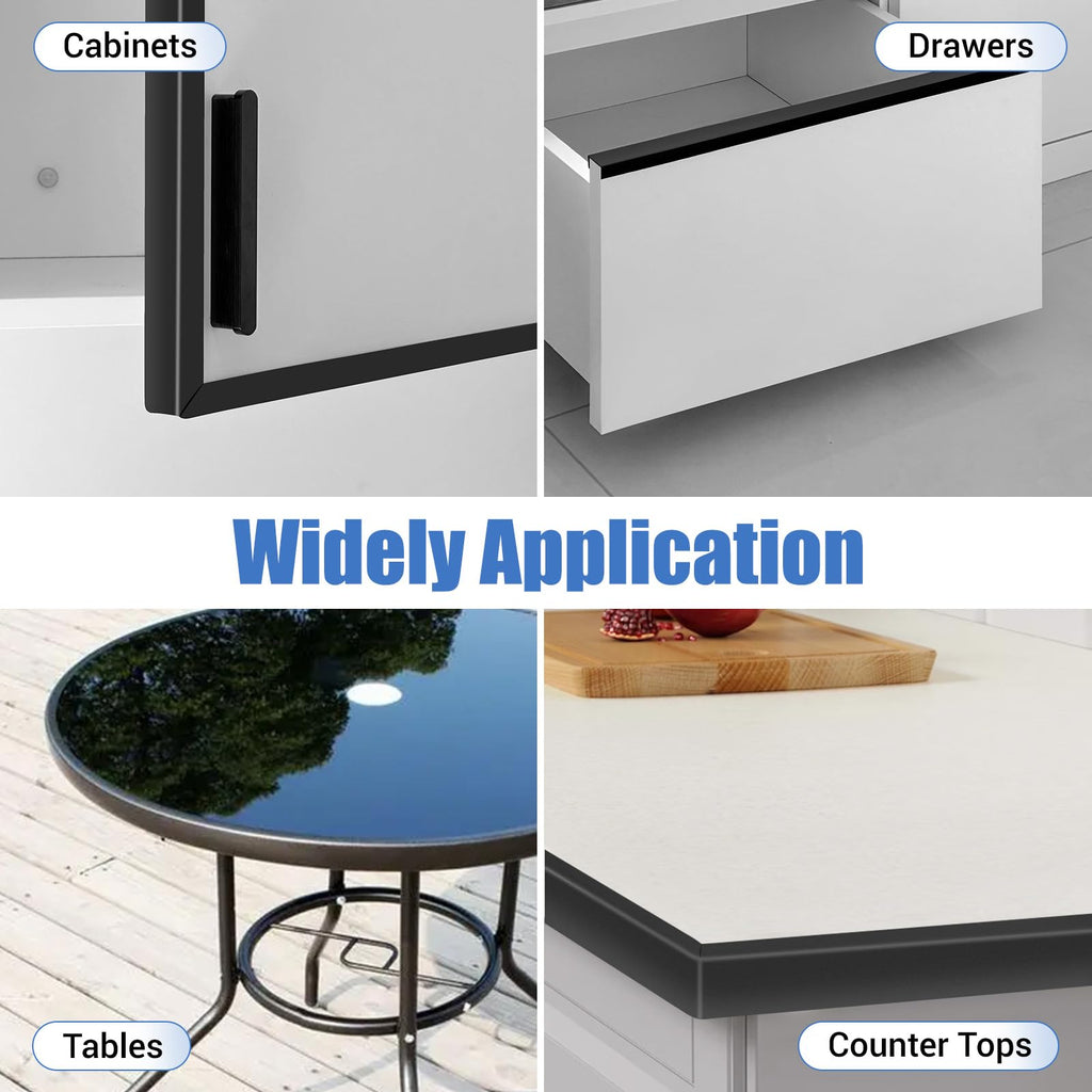 Rubber Edge Trim, Self-Adhesive U Channel Edge Protector for Plywood, Cabinet, 5/8" Wood Edge Banding, Flexible