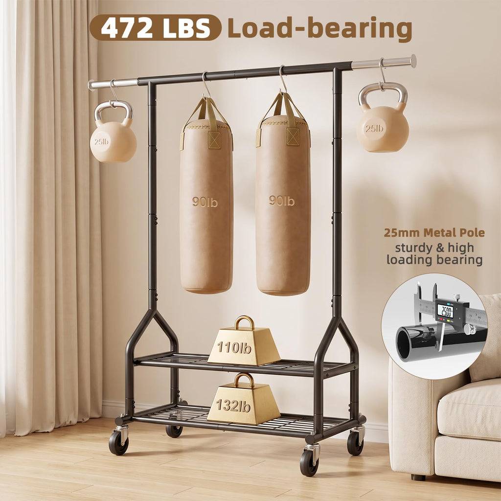 Heavy Duty Clothes Rack, 31.5-51.2 inch Expandable Rod (Black)