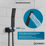 Rainfall Bathroom Shower System Rain Shower Head and Handle Set Wall Mounted Shower Complete Combo Solid Brass