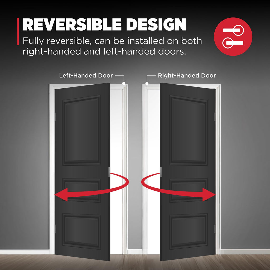 Halifax Interior Round Privacy Door Handle with Lock, Door Lever , Satin Nickel Reversible Keyless Push Button Lock