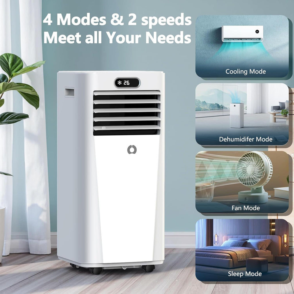 Portable Air Conditioners,10,000 BTU 3-in-1 Portable AC unit for Rooms up to 450 Sq. Ft, Featuring 24H Timer