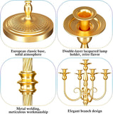 2 Pcs Floor Candelabra 50 Inch Gold Candelabra Centerpiece 5 Arms Floor Standing Candelabra Gold Candlestick Holder