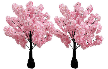 Artificial Cherry Blossom Tree 3.6ft -2 Pack Pink Faux Cherry Tree for Wedding Backdrop, Party Decoration, Home