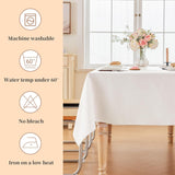 Textured Table Cloth for Rectangle Tables 60×90 Inch Waterproof Linen Tablecloth Spill Proof and Wri