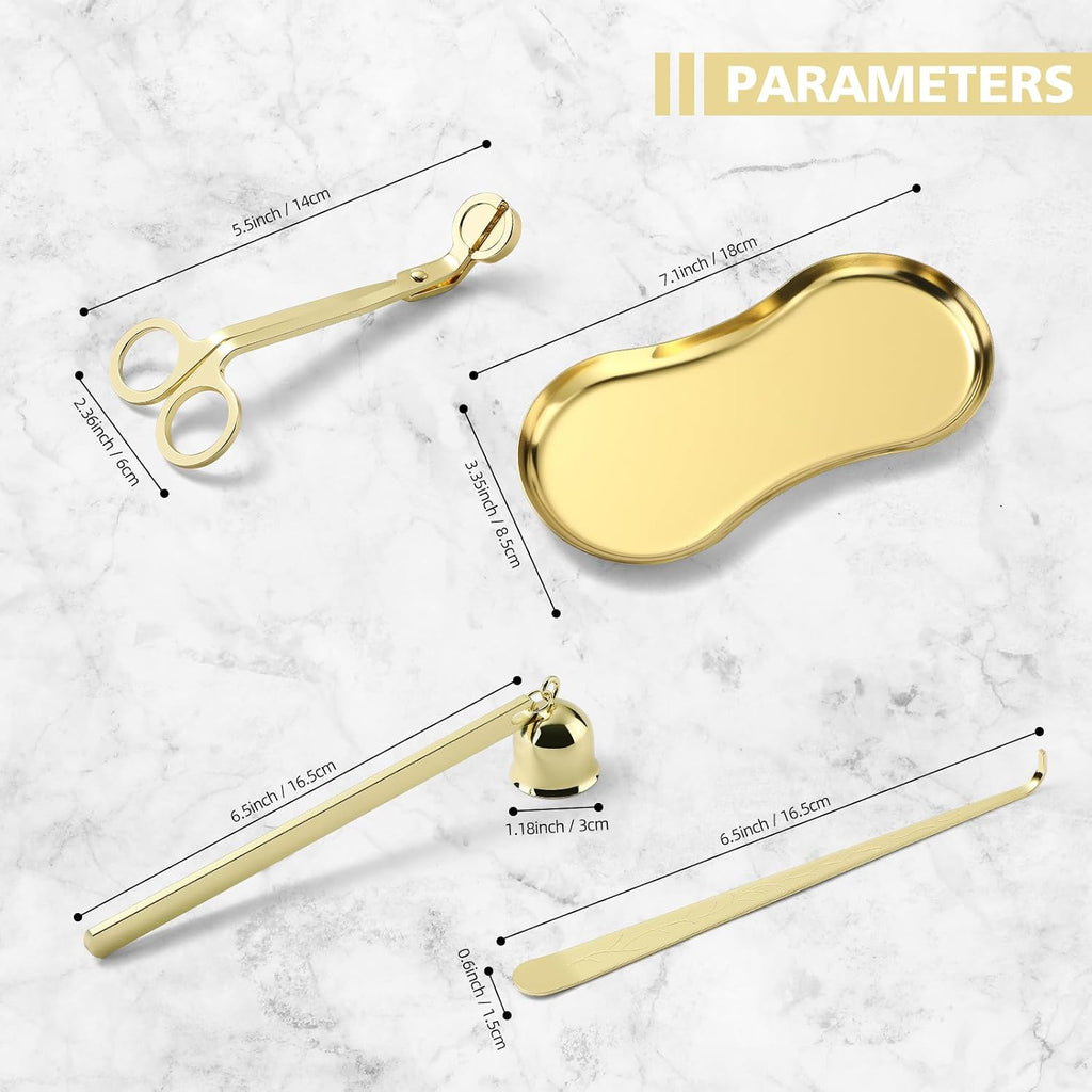 Candle Wick Trimmer, Candle Snuffer, Wick Dipper and Tray Holder