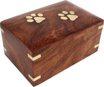 Rosewood Pet Urn Box - Peaceful Pet Memorial Keepsake Urn for Dogs, Cats (X-Small: 5" x 3" x 2" - 15lbs or 5kg)