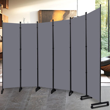 Room Divider 6 Panel-132''Wide Folding Privacy Screen, Large Partition Wall