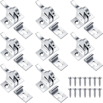 8 Pcs Brass Heavy Duty Cabinet Door Latch Closets Door Elbow Latch Cabinet Latch with Mounting Screws Hardware Window