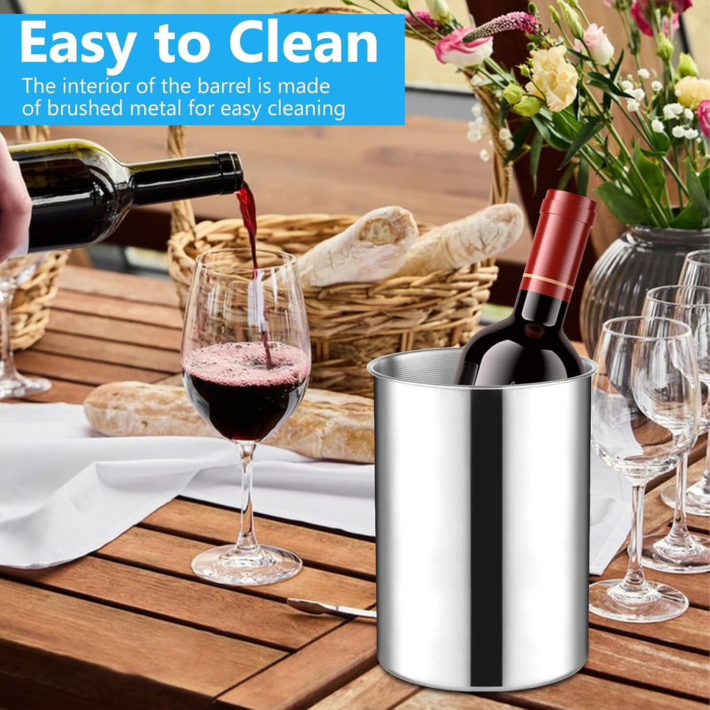 Wine Chiller Bucket 750 ML Champagne Bucket Stainless Steel Wine Chillers for Bottles Keeps Cold for Hours - Set of 6