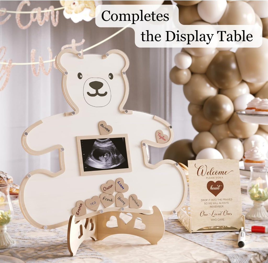Baby Memory Keepsake Frame Guestbook - Luxury Baby Shower & First Birthday Guest Book Alternative - Preserve Wishes