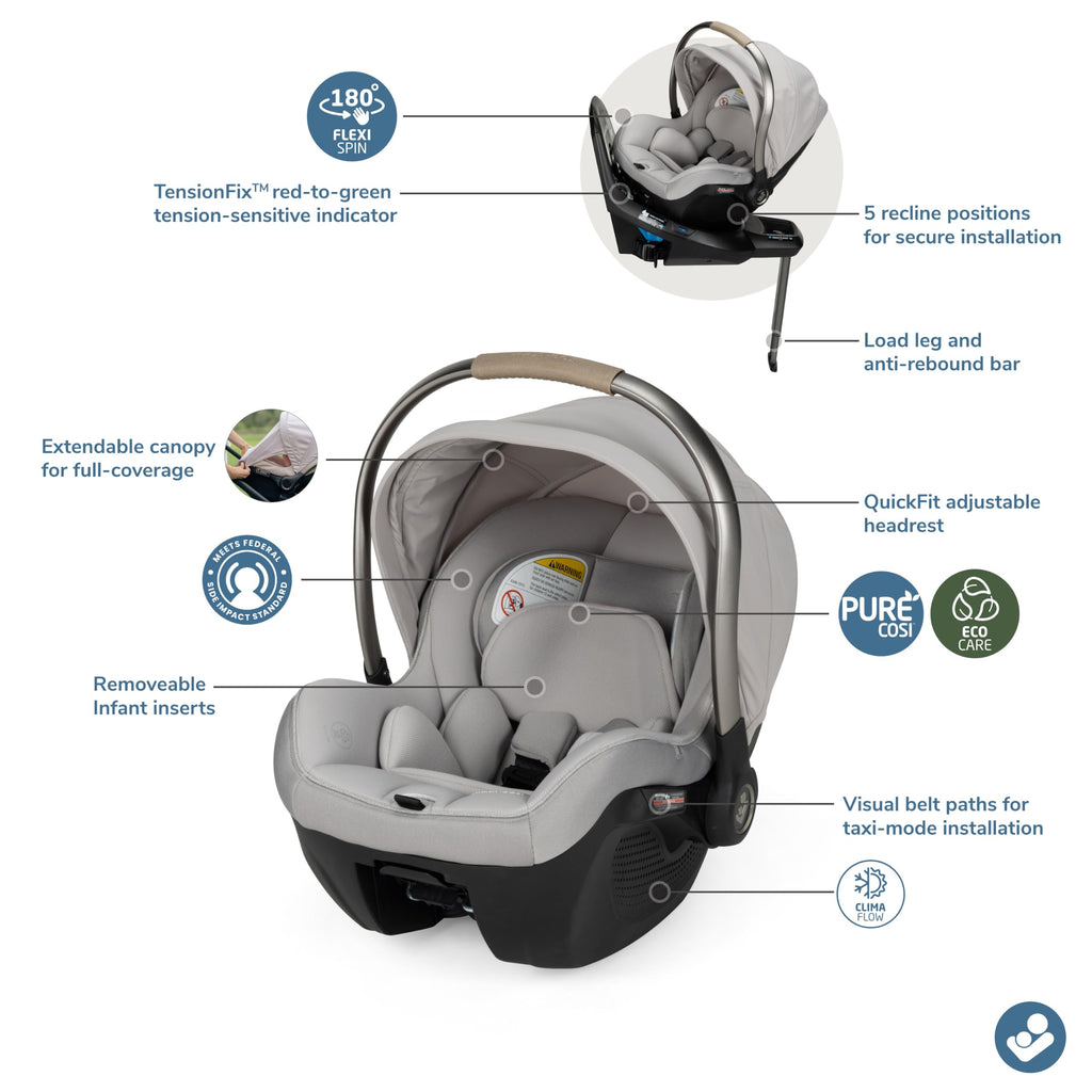 Maxi-Cosi Peri 180 Rotating Infant Car Seat, Oyster Shell