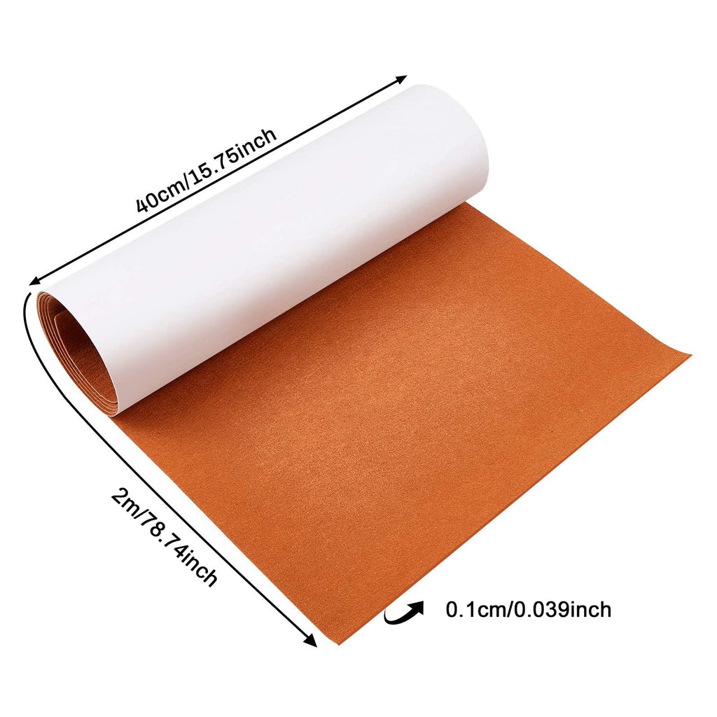 15.7" x 78.7" Saddle Brown Self-Adhesive Felt Fabric, 1mm Thick